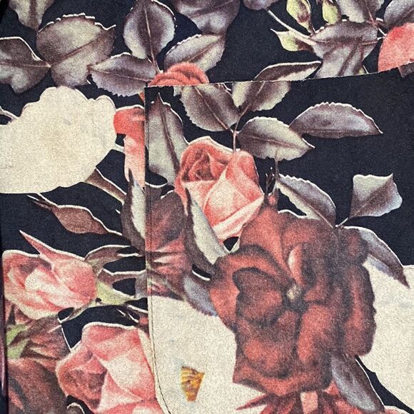 Solitaire Open Front Floral brown Duster Jacket Sz M NWOT - Picture 6 of 7